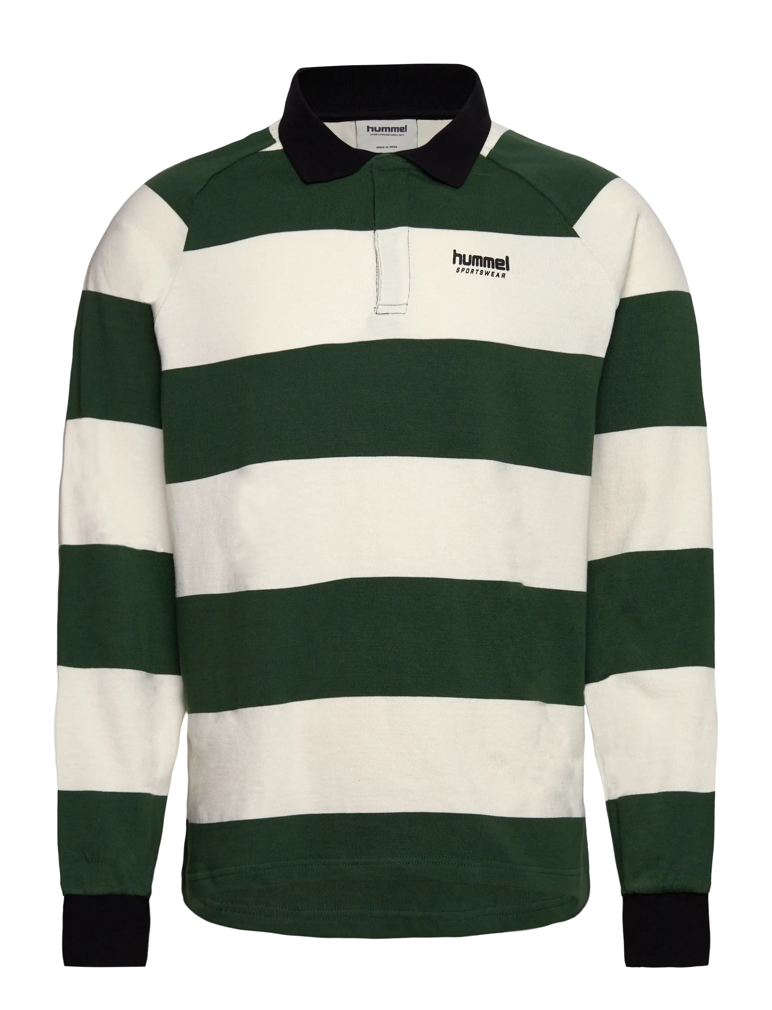 Hummel hmlLOOSE STRIPED POLO L/S - Poloer - DARK GREEN / green