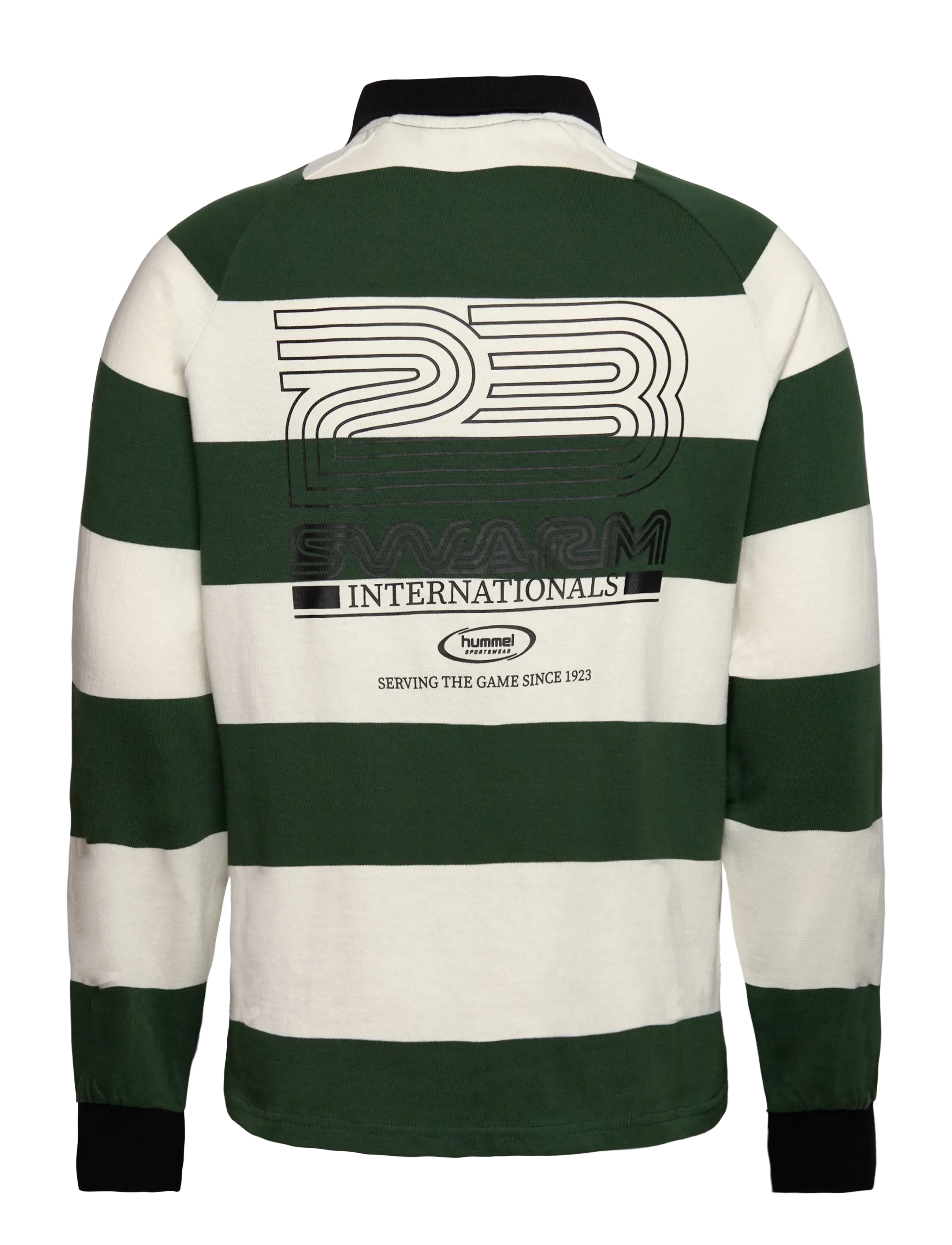 Hummel - hmlLOOSE STRIPED POLO L/S - toppe & t-shirts - dark green - 1
