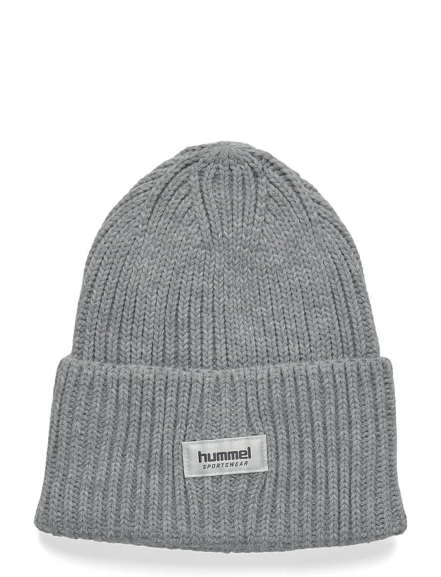 Hummel - hmlJR HEAVY RIB KNIT BEANIE - beanies - grey melange - 0
