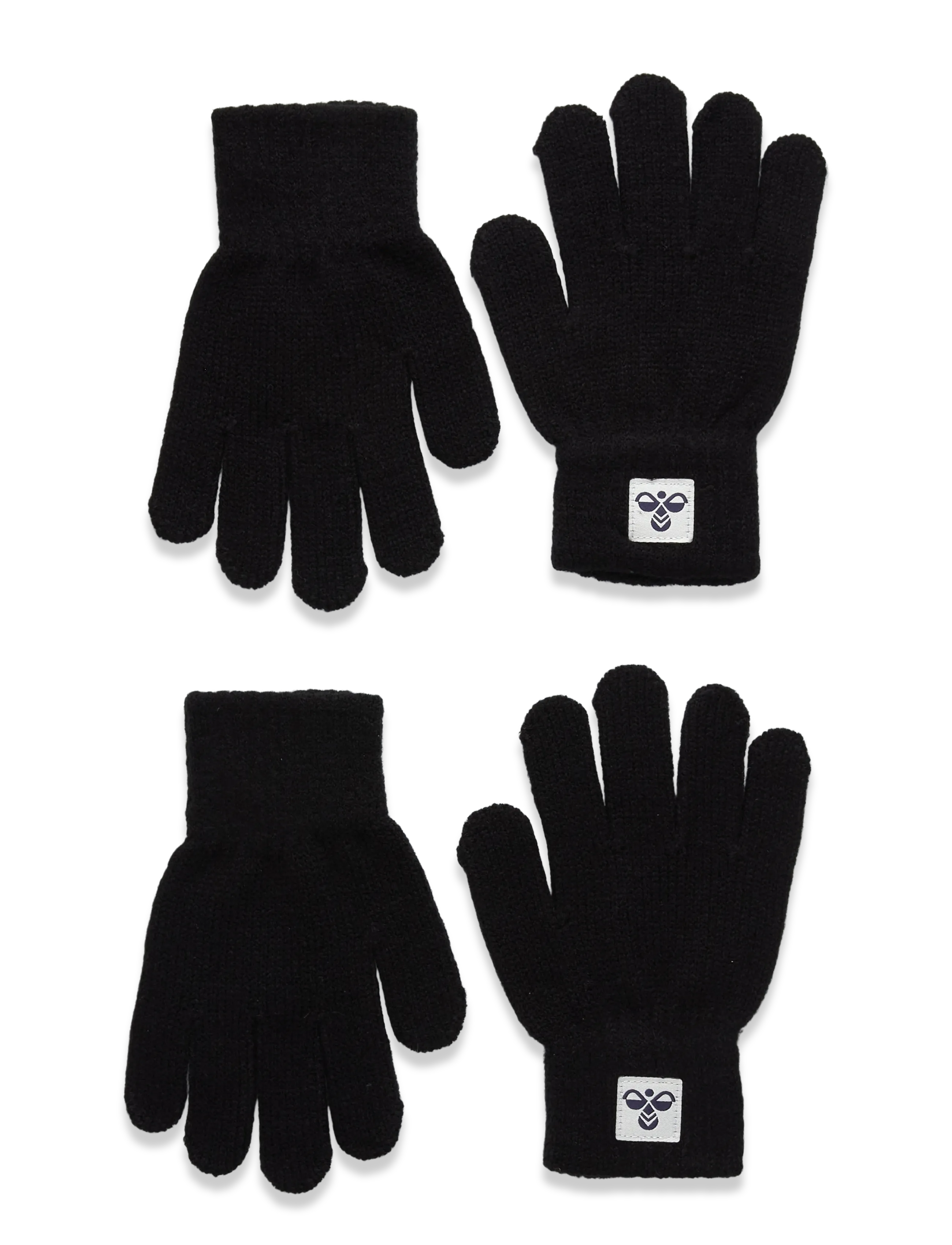 Hummel Hmljr Knit Gloves 2-Pack, 4-8, Black, Handsker & Luffer > Handsker, Børn
