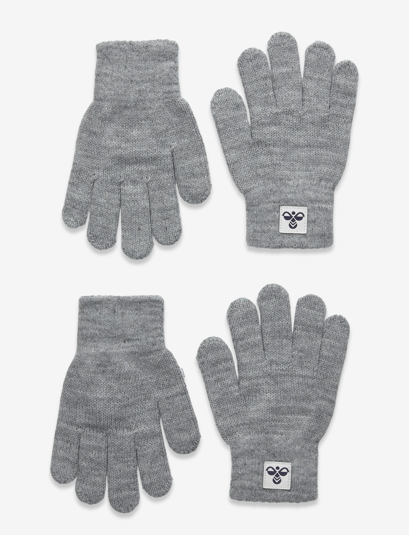 Hummel - hmlJR KNIT GLOVES 2-PACK - handschuhe - grey melange - 0
