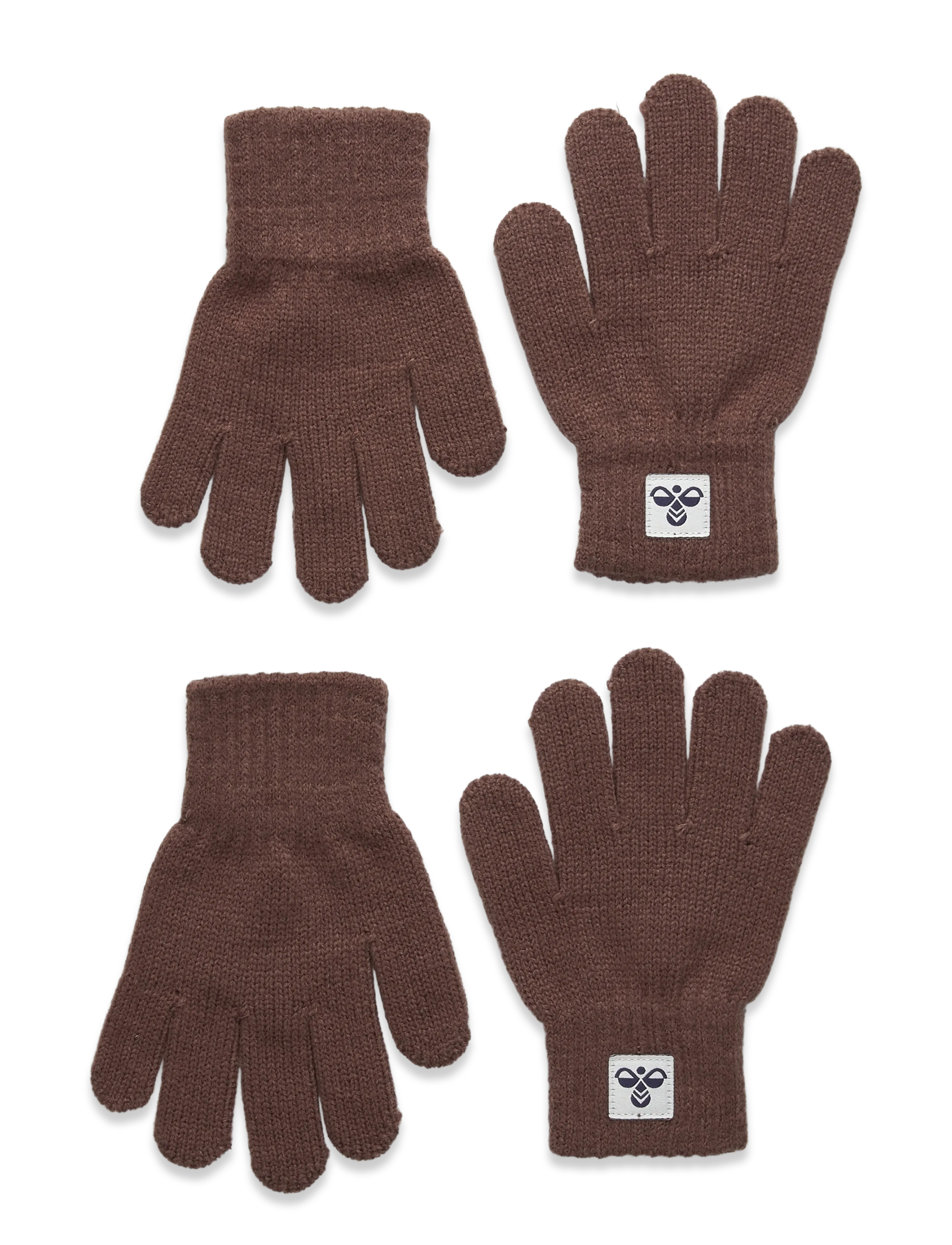 Hummel Hmljr Knit Gloves 2-Pack, 4-8, Brown, Handsker & Luffer > Handsker, Børn