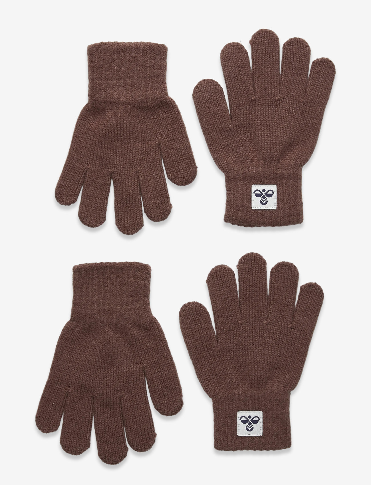Hummel - hmlJR KNIT GLOVES 2-PACK - handsker - peppercorn - 0
