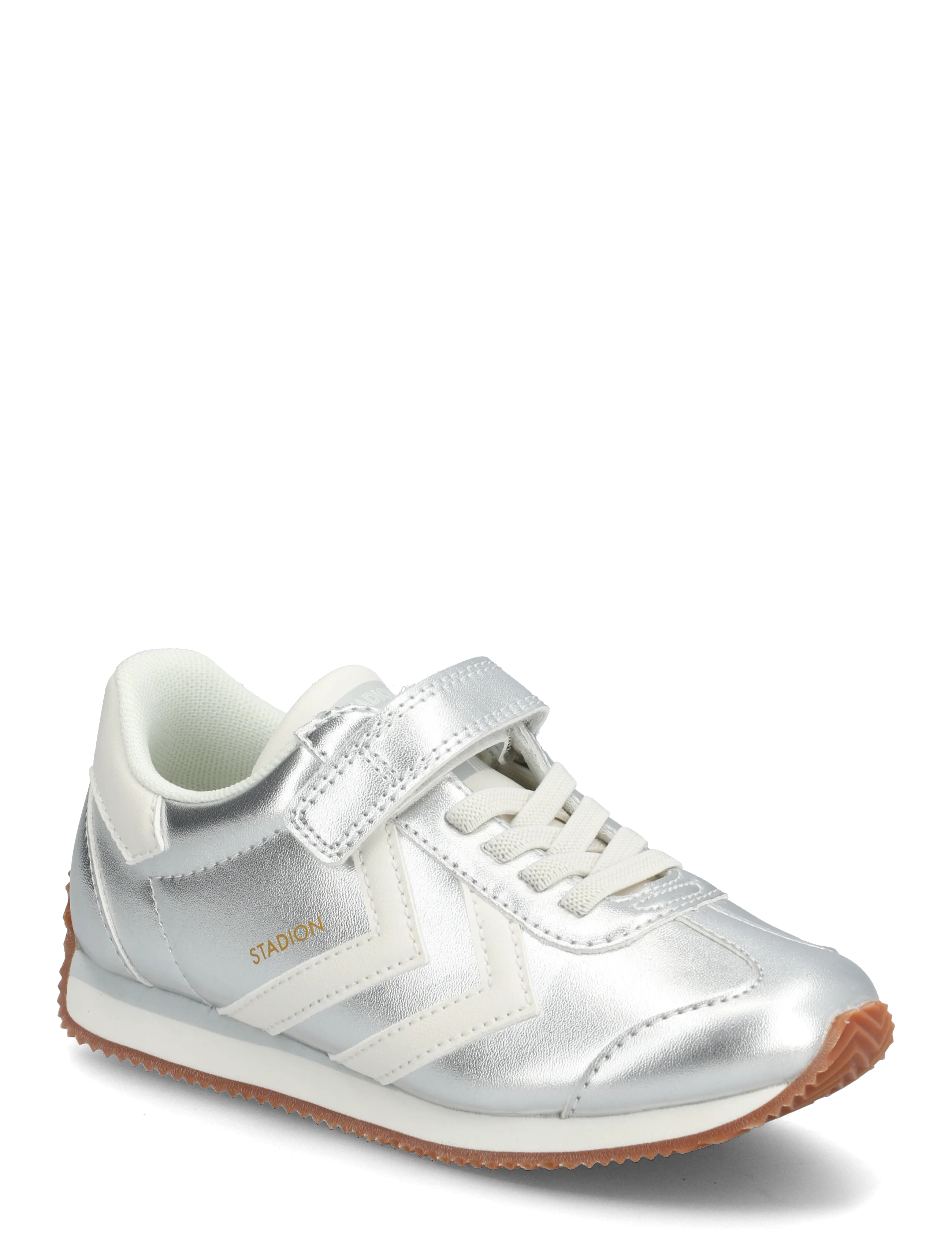 Hummel Stadion Metallic Jr, Børn, Junior Velcro Sneakers, Sølv, Str: 26