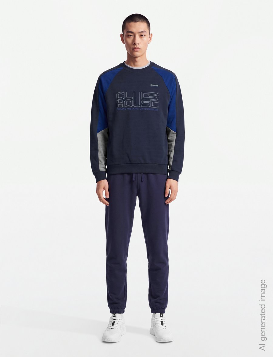 Hummel - hmlOVERSIZED ICONIC CREW CH - alussärgid - dress blues - 0