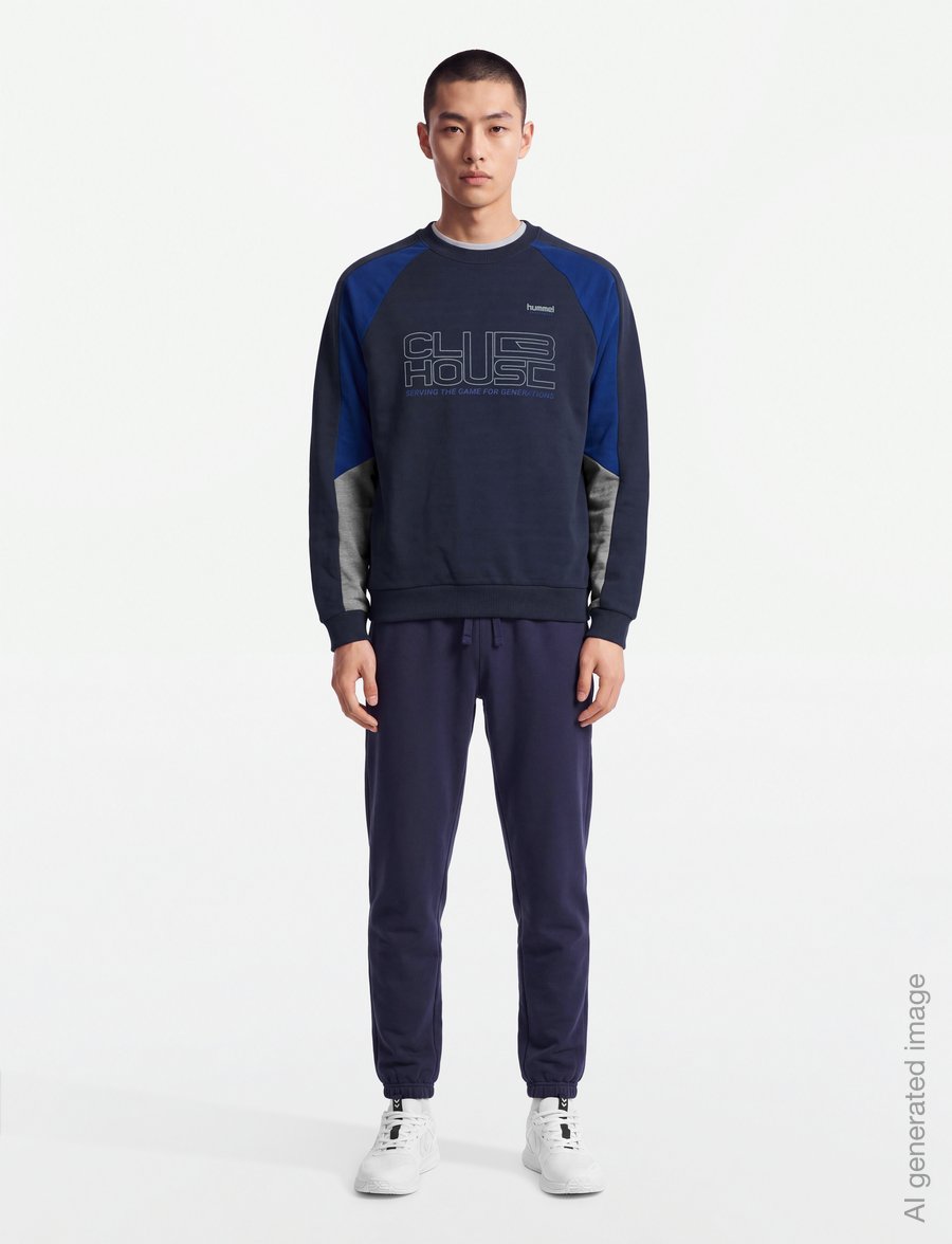Hummel - hmlOVERSIZED ICONIC CREW CH - oberteile - dress blues - 0