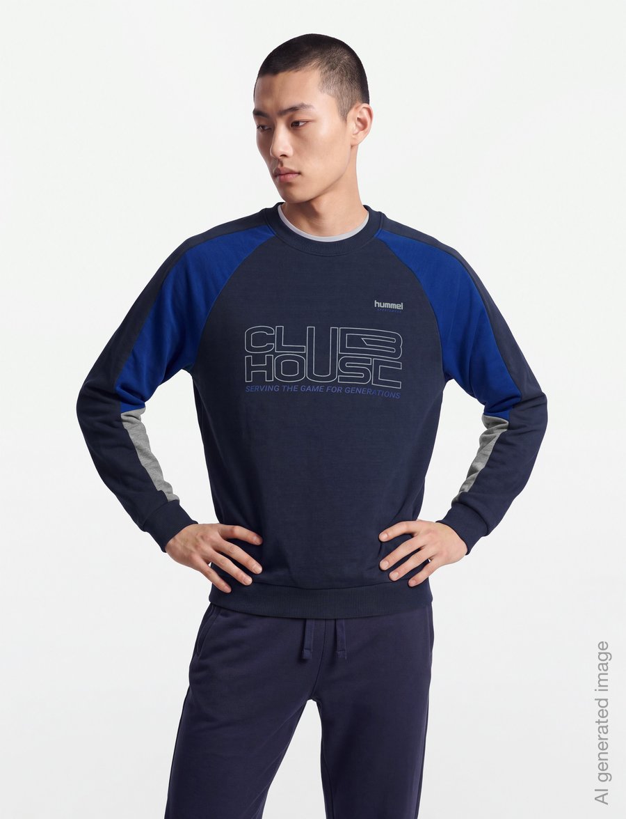 Hummel - hmlOVERSIZED ICONIC CREW CH - oberteile - dress blues - 3