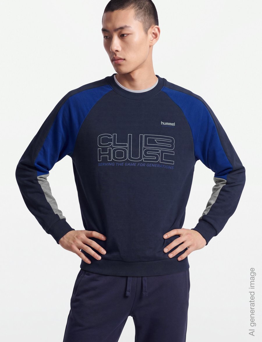 Hummel - hmlOVERSIZED ICONIC CREW CH - alussärgid - dress blues - 3