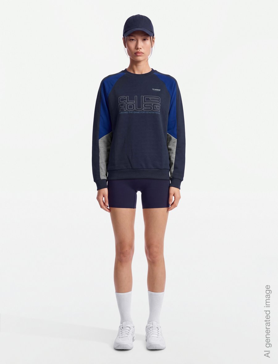 Hummel - hmlOVERSIZED ICONIC CREW CH - oberteile - dress blues - 4
