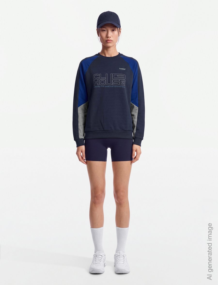 Hummel - hmlOVERSIZED ICONIC CREW CH - alussärgid - dress blues - 4