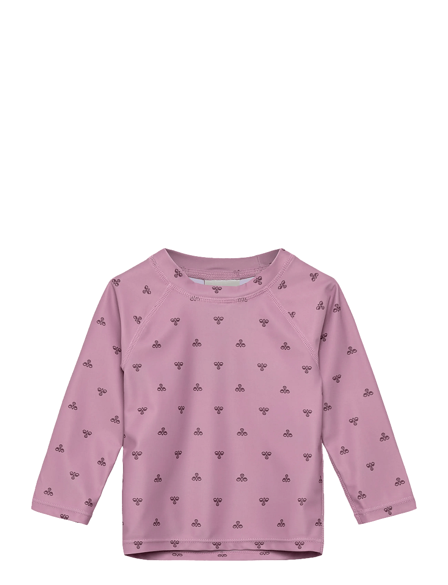 Hummel - hmlMINI BEE AOP SWIM T-SHIRT L/S - badetøyoverdeler - mauve shadow - 0