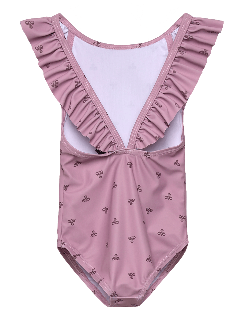 Hummel - hmlJR BEE AOP FRILL SWIMSUIT - badeanzüge - mauve shadow - 1