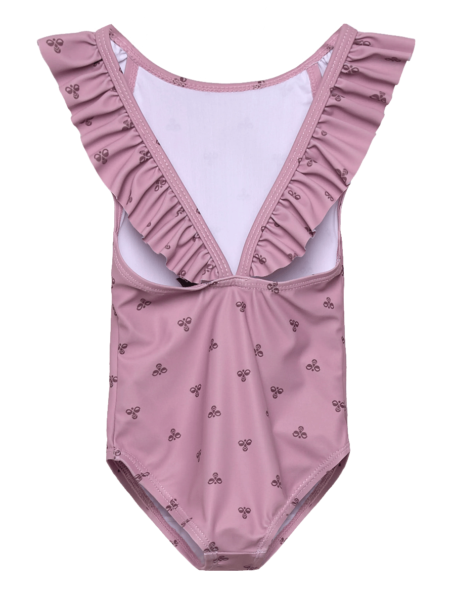 Hummel - hmlJR BEE AOP FRILL SWIMSUIT - baddräkter - mauve shadow - 1