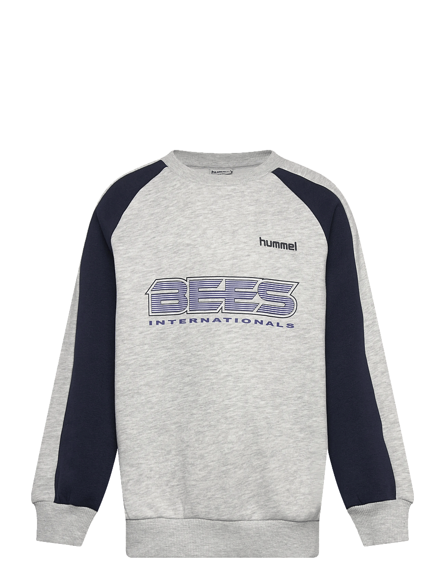 Hummel - hmlJR OVERSIZED ICONIC CREW BEES - sweatshirts - light grey melange - 0
