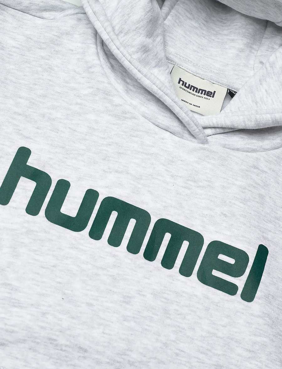 Hummel - hmlJR BOXY HOODIE LOGO - kapuutsiga dressipluusid - light grey melange - 2