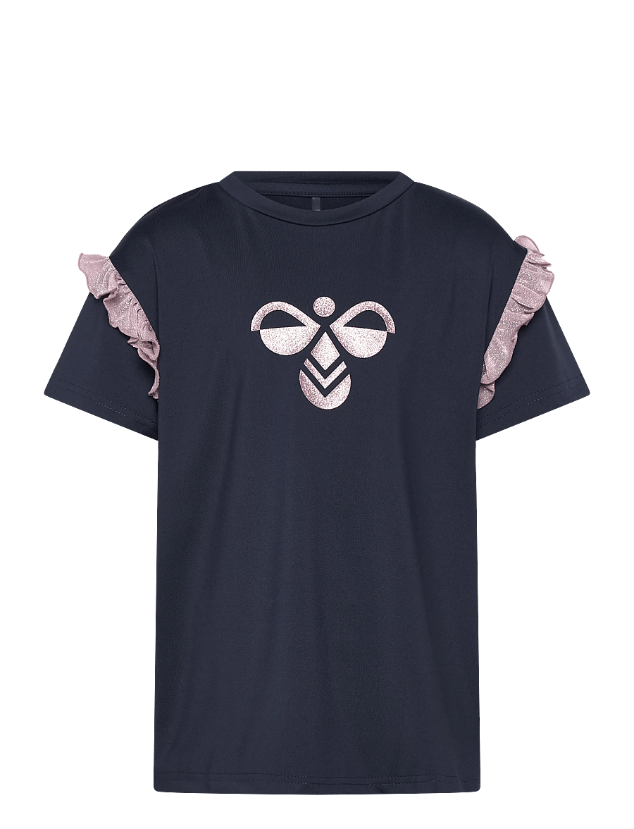 Hummel - hmlJR MIX GLITTER T-SHIRT S/S - short-sleeved t-shirts - black iris - 0