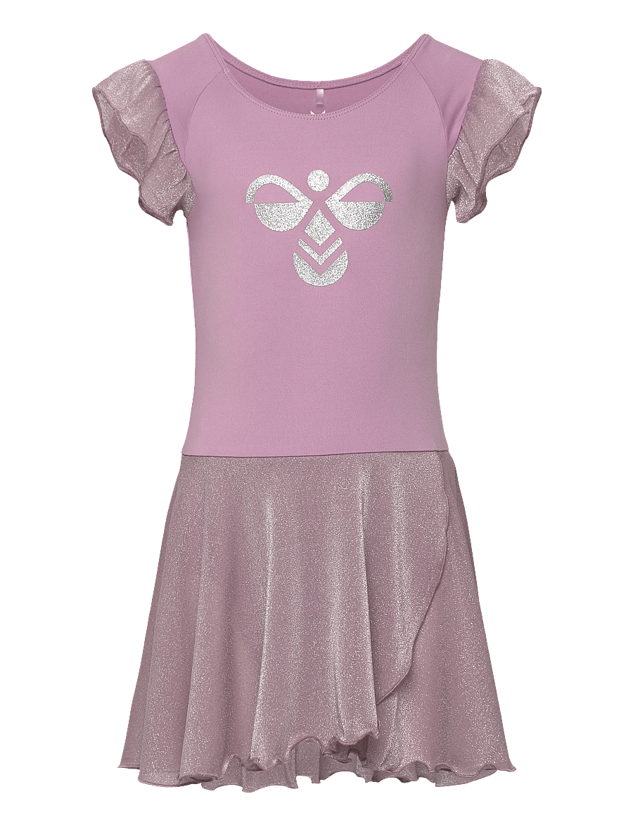 Hummel - hmlJR MIX GLITTER DRESS - kortærmede hverdagskjoler - lavender mist - 0