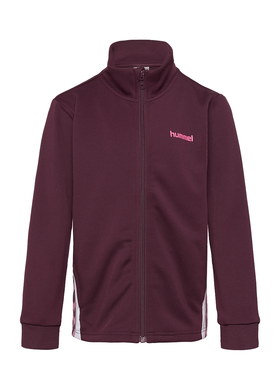 Hummel - hmlJR CHEVRON ZIP JACKET - sweatshirts - winetasting - 0
