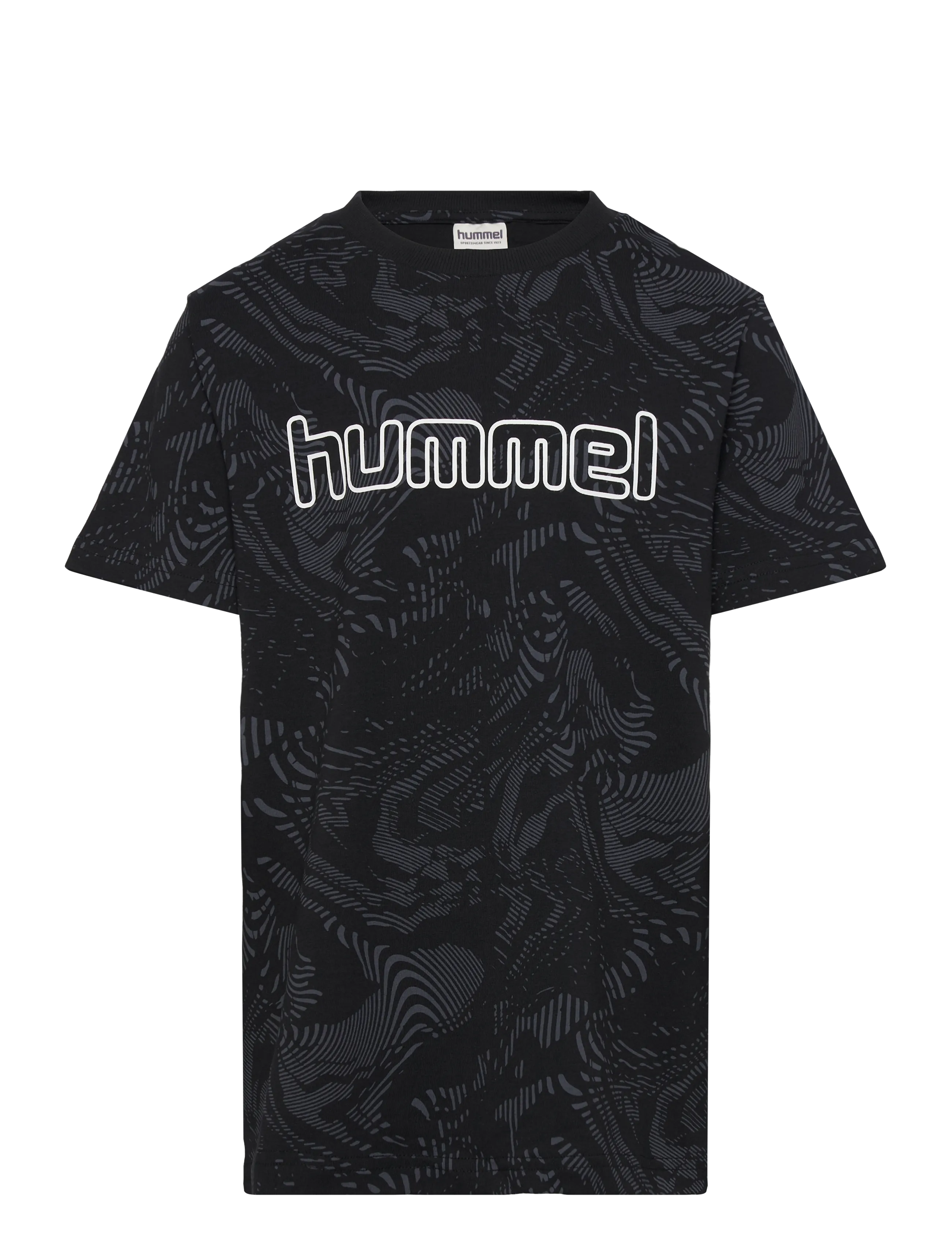 HUMMEL Hmljr Aop Logo T-Shirt Schwarz - 122/128 - Kinder
