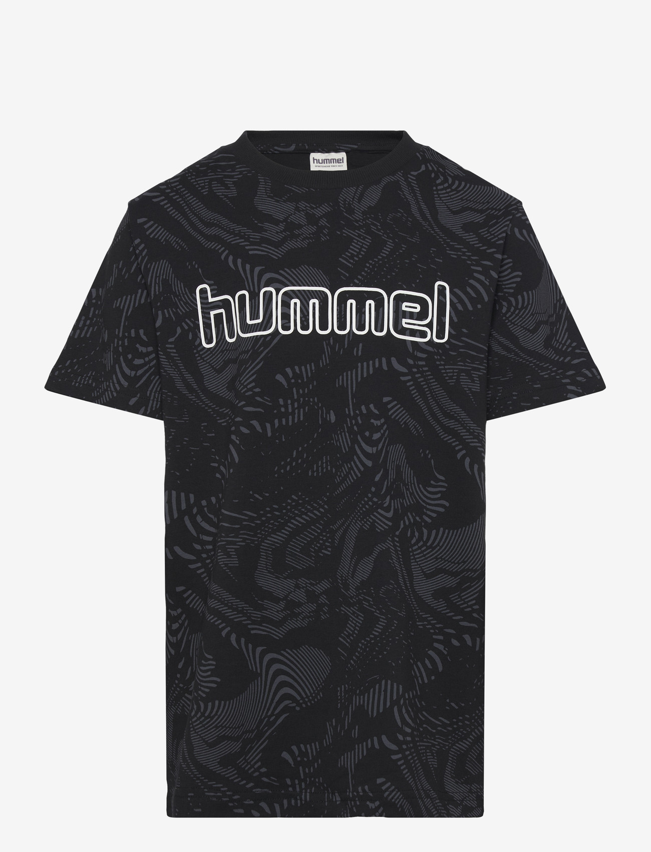 Hummel - hmlJR AOP LOGO T-SHIRT - spordisärgid - black - 0