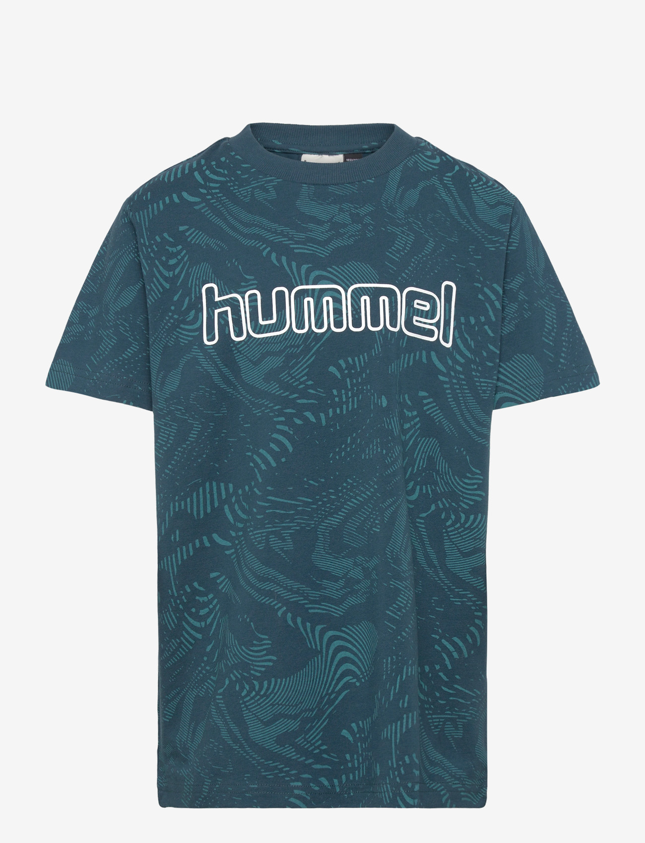 Hummel - hmlJR AOP LOGO T-SHIRT - spordisärgid - reflecting pond - 0