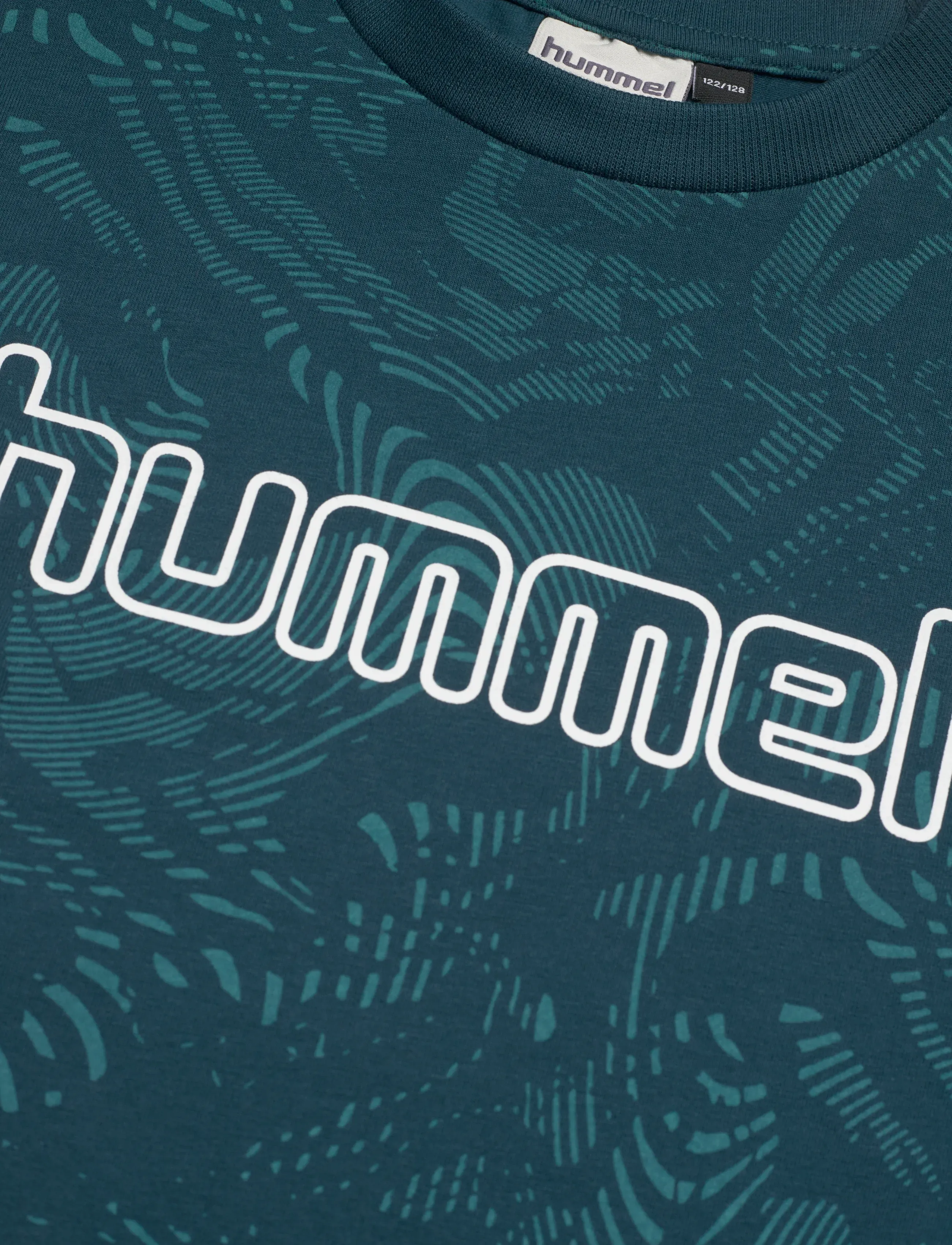Hummel - hmlJR AOP LOGO T-SHIRT - sportieve tops - reflecting pond - 2