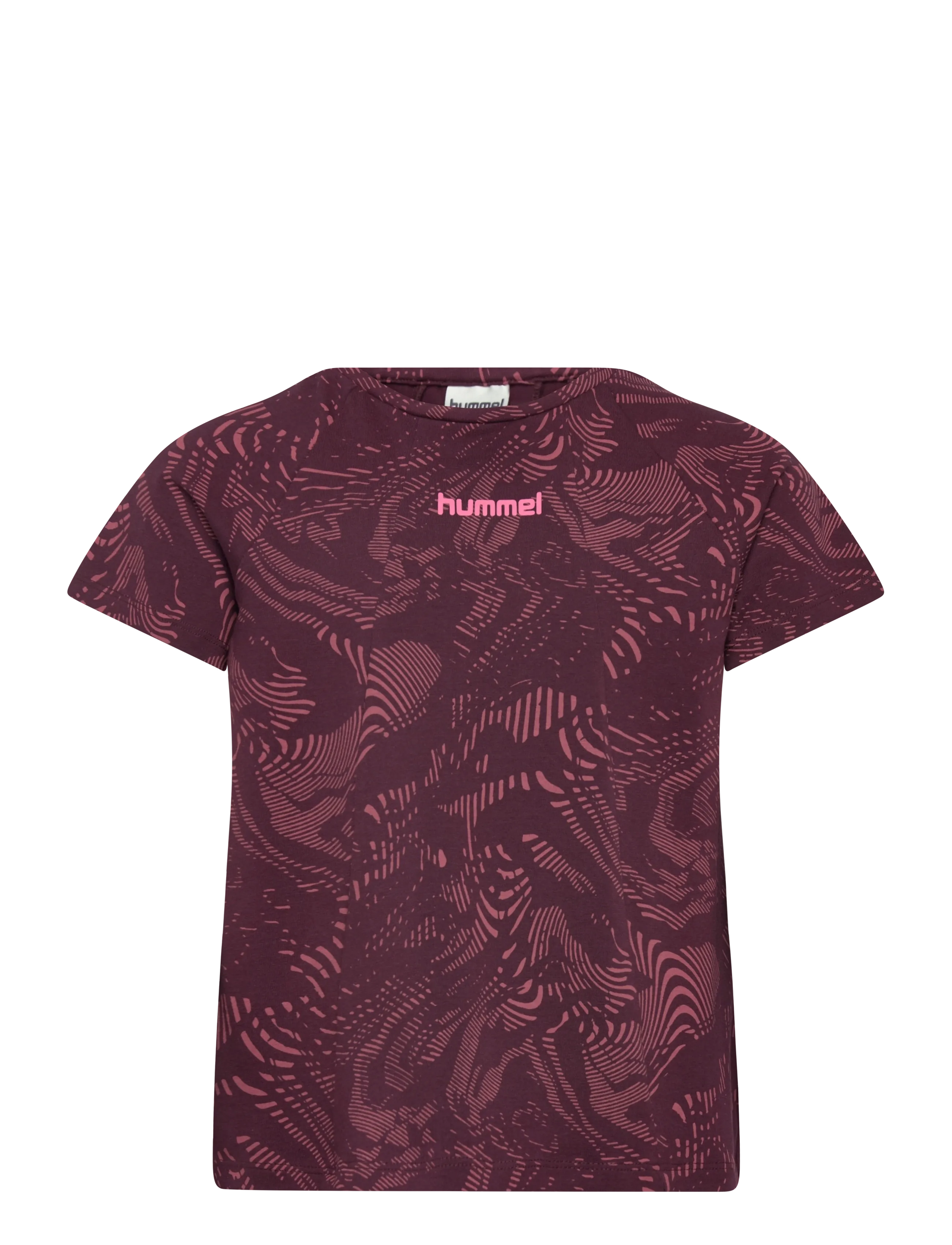 Hummel Hmljr Aop A-Shaped T-Shirt, 152, T-shirts, Burgunderrot - Sports Oberteile, Kinder
