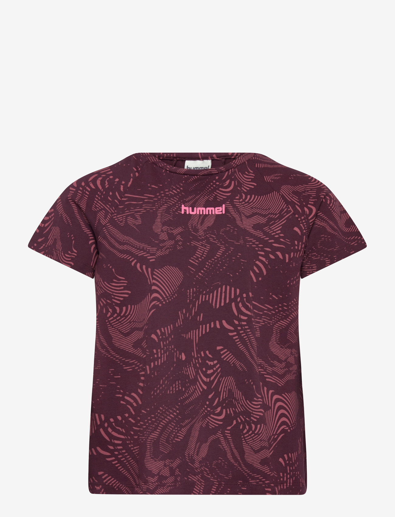Hummel - hmlJR AOP A-SHAPED T-SHIRT - sports tops - winetasting - 0