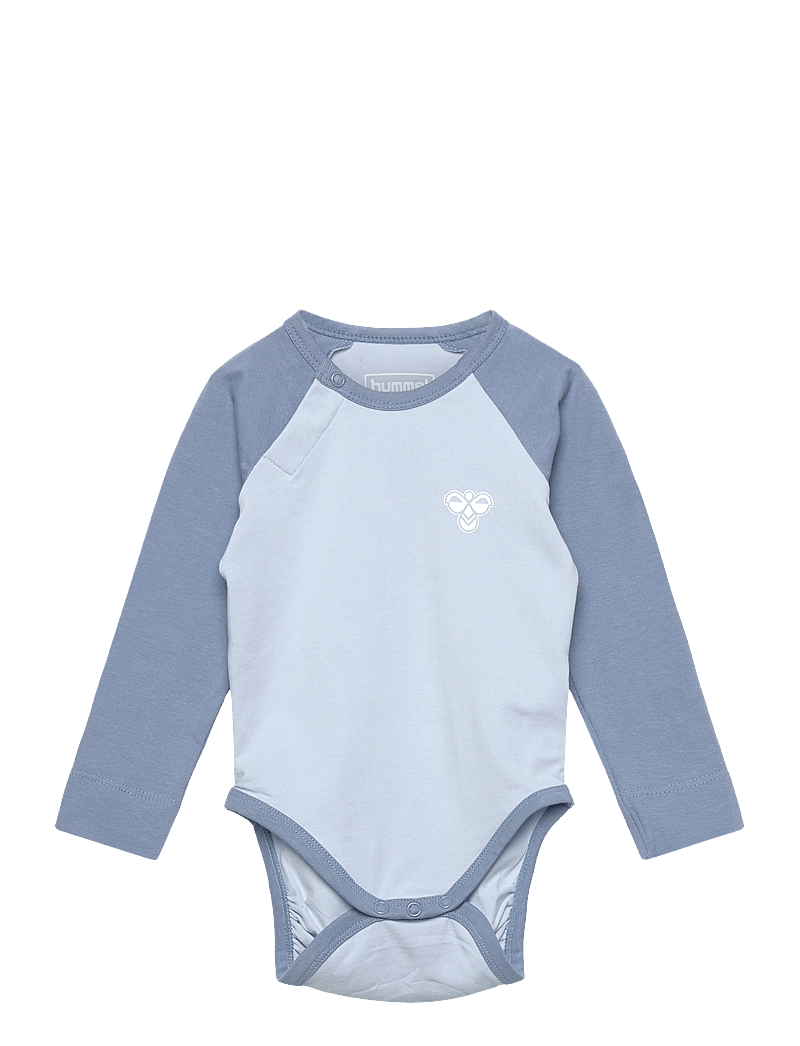 Hummel - hmlMINI RAGLAN BODY L/S BEE - långärmade bodies - faded denim - 0