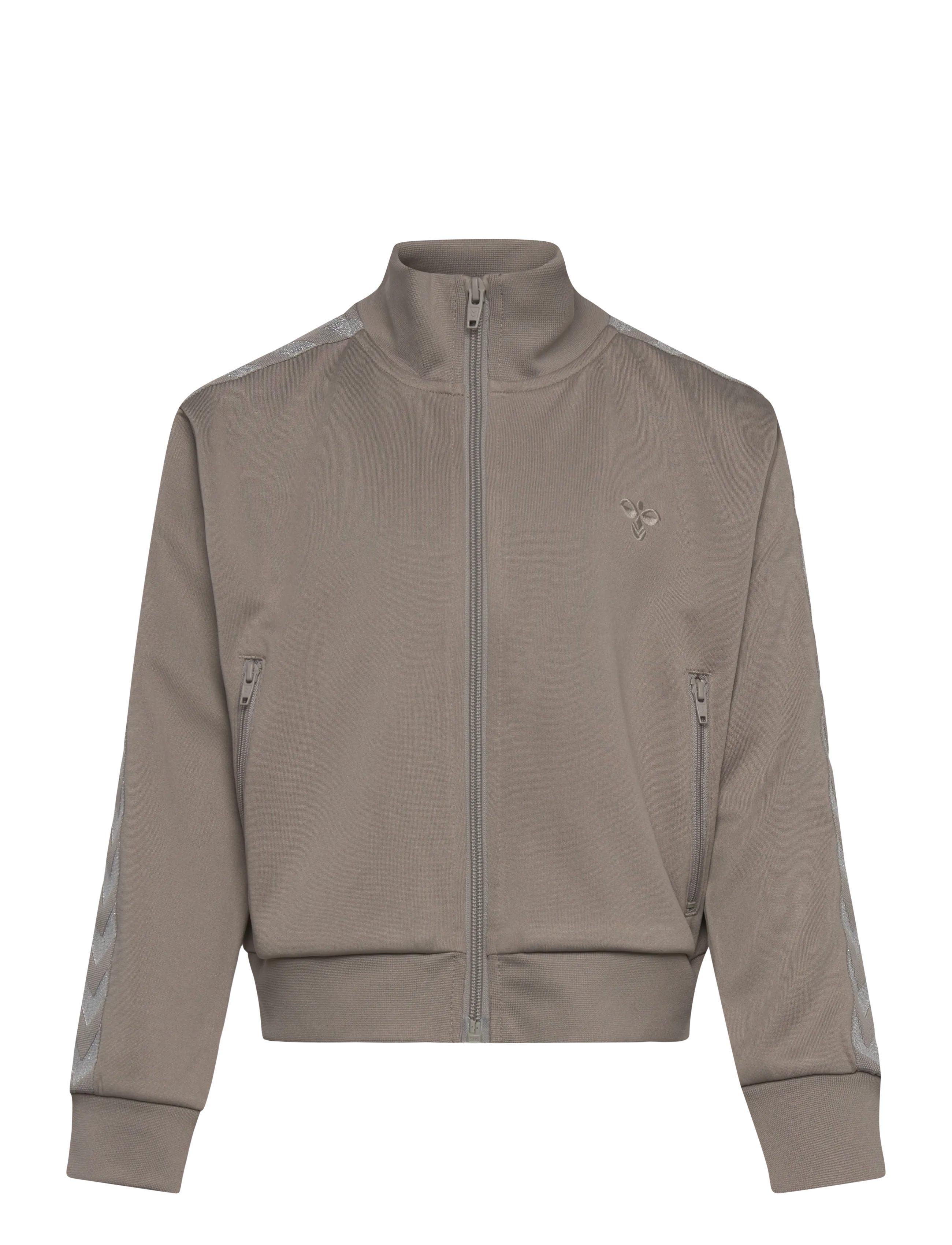 Hummel Hmljr Reg Poly Tape Girl Zip Jacket, 122/128, Brown, Jakker & Frakker > Lette Jakker, Børn