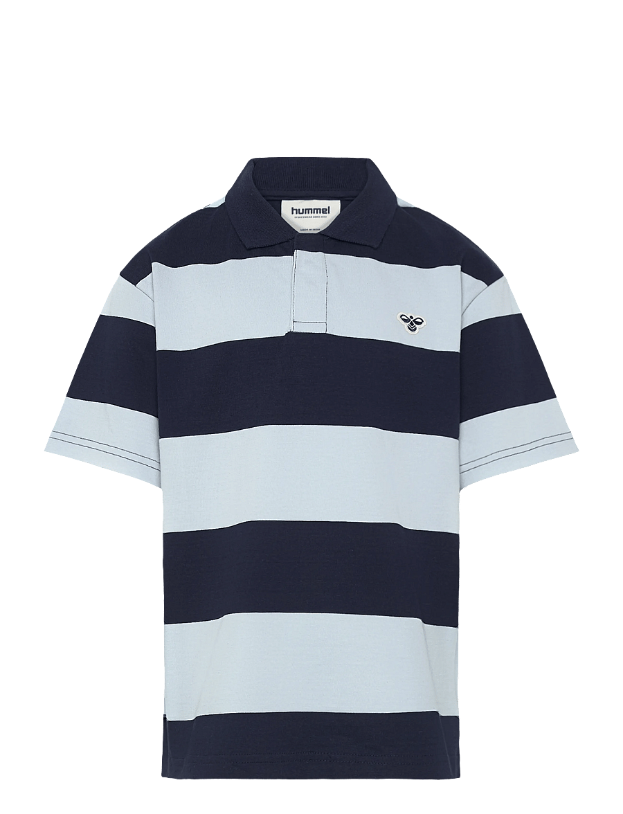 Hummel - hmlJR LOOSE STRIPED POLO S/S BEE - lühikeste varrukatega polod - dress blues - 0