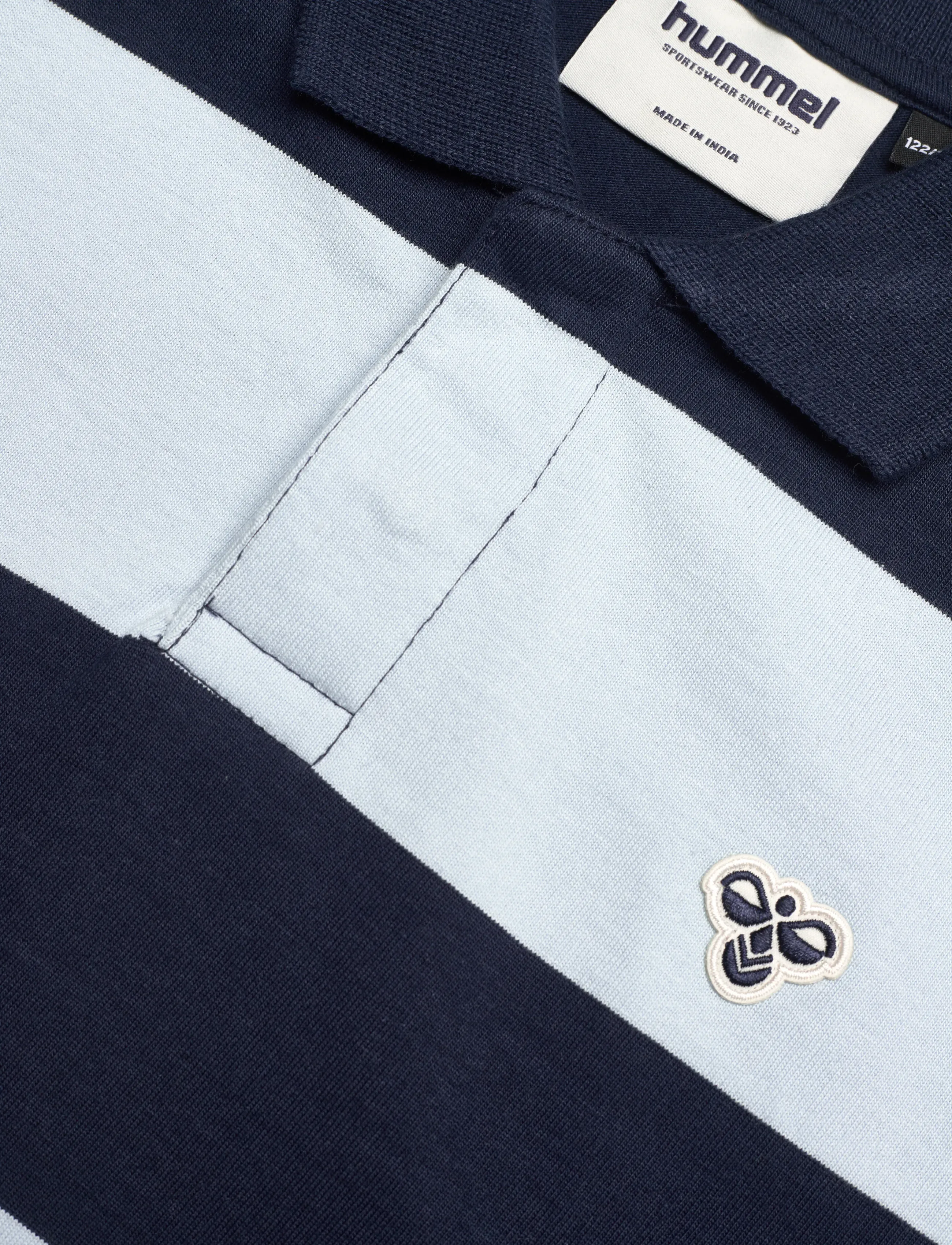 Hummel - hmlJR LOOSE STRIPED POLO S/S BEE - kurzärmelig - dress blues - 2