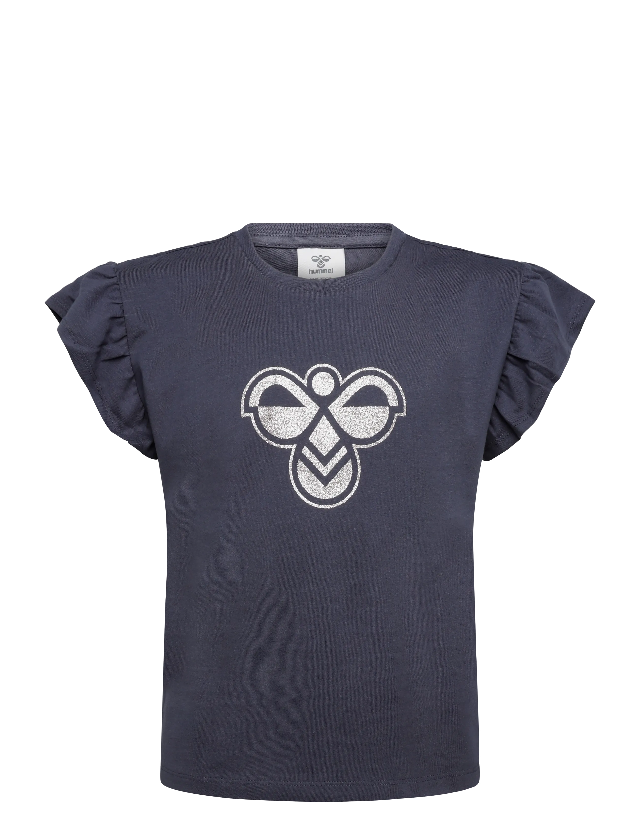 Hummel hmlJR RUFFLE T-SHIRT SS BIG BEE - T-shirts - OMBRE BLUE / navy