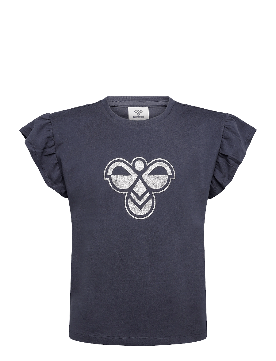 Hummel - hmlJR RUFFLE T-SHIRT SS BIG BEE - short-sleeved t-shirts - ombre blue - 0