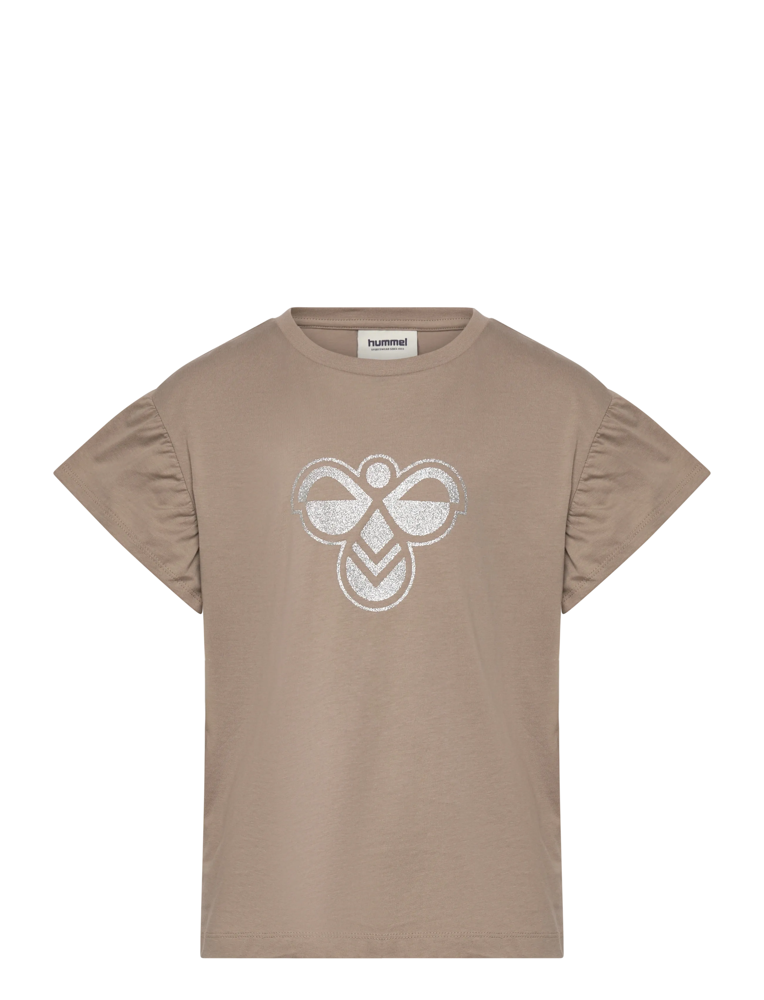 Hummel hmlJR RUFFLE T-SHIRT SS BIG BEE - Tøj - ROCK RIDGE / brown