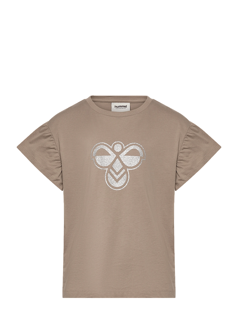 Hummel - hmlJR RUFFLE T-SHIRT SS BIG BEE - kortærmede t-shirts - rock ridge - 0