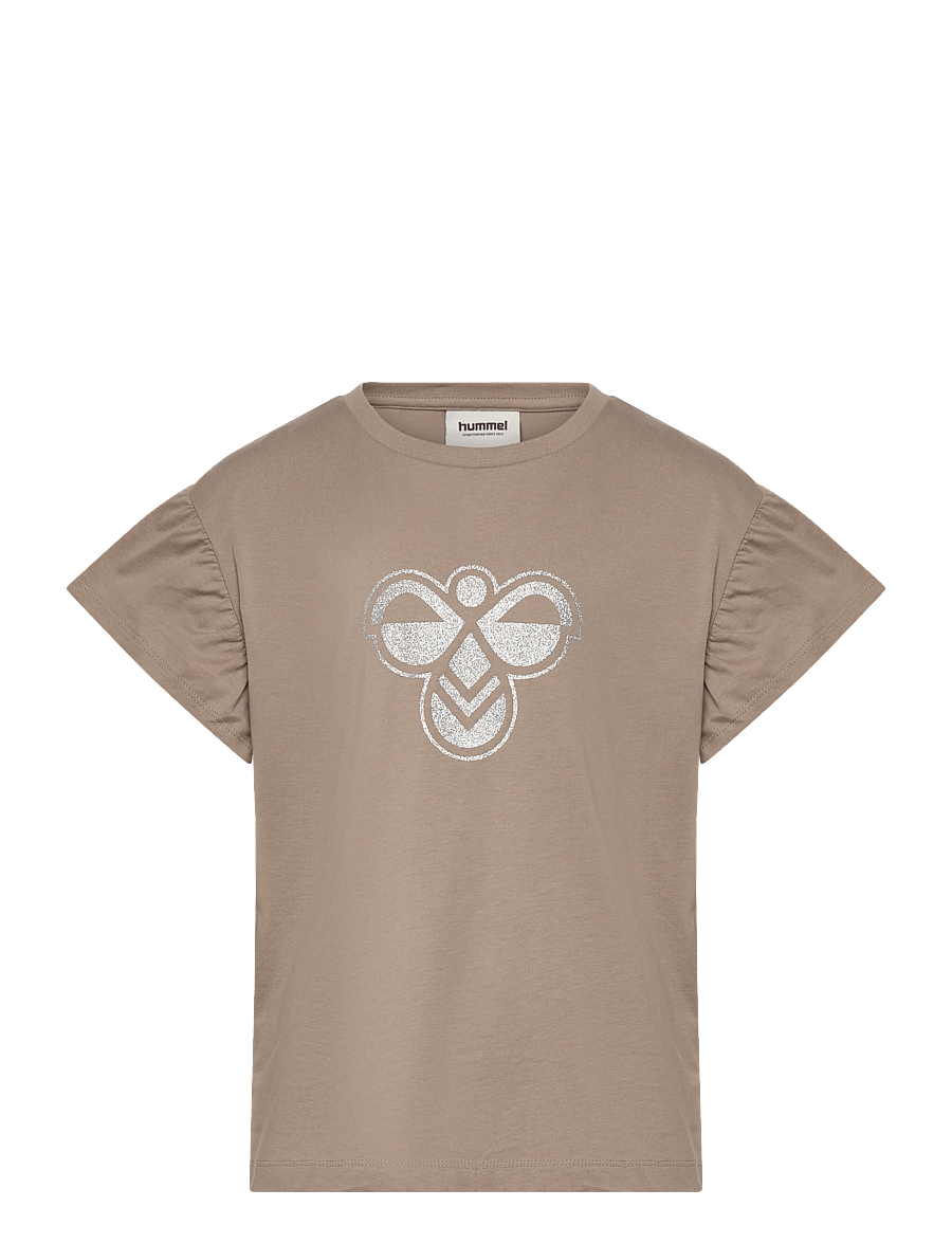 Hummel - hmlJR RUFFLE T-SHIRT SS BIG BEE - short-sleeved t-shirts - rock ridge - 0