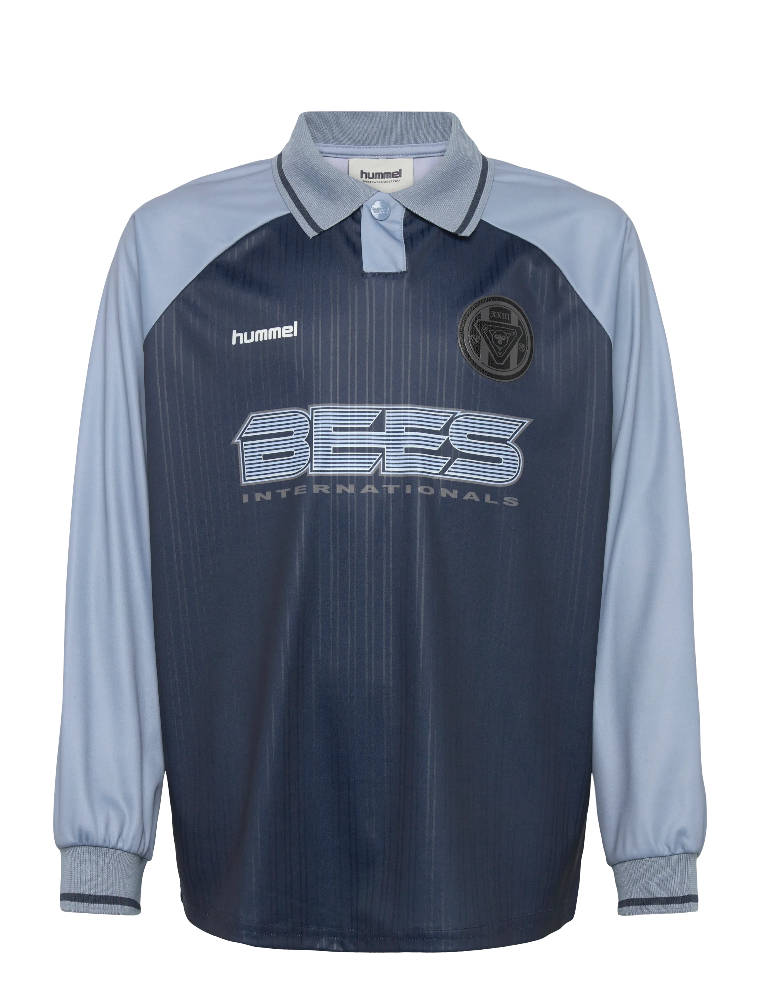 Hummel Hmljr Loose Stripe Soccer Jersey Ls, 158/164, Blue, T-Shirts > Fodboldtrøjer, Børn