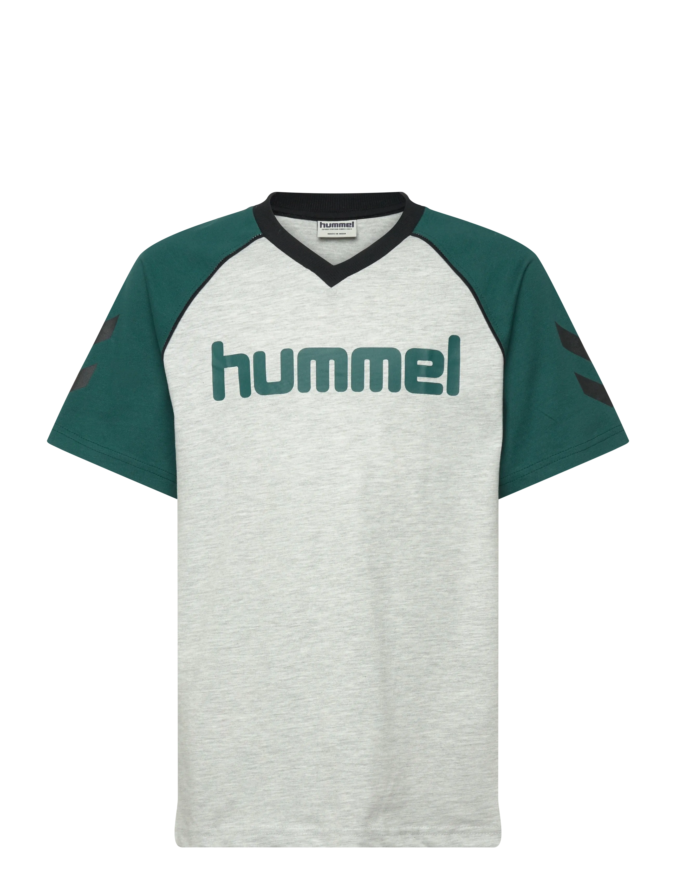 Hummel hmlJR REG V-NECK T-SHIRT SS - Lapsed 98–134 - LIGHT GREY MELANGE / grey