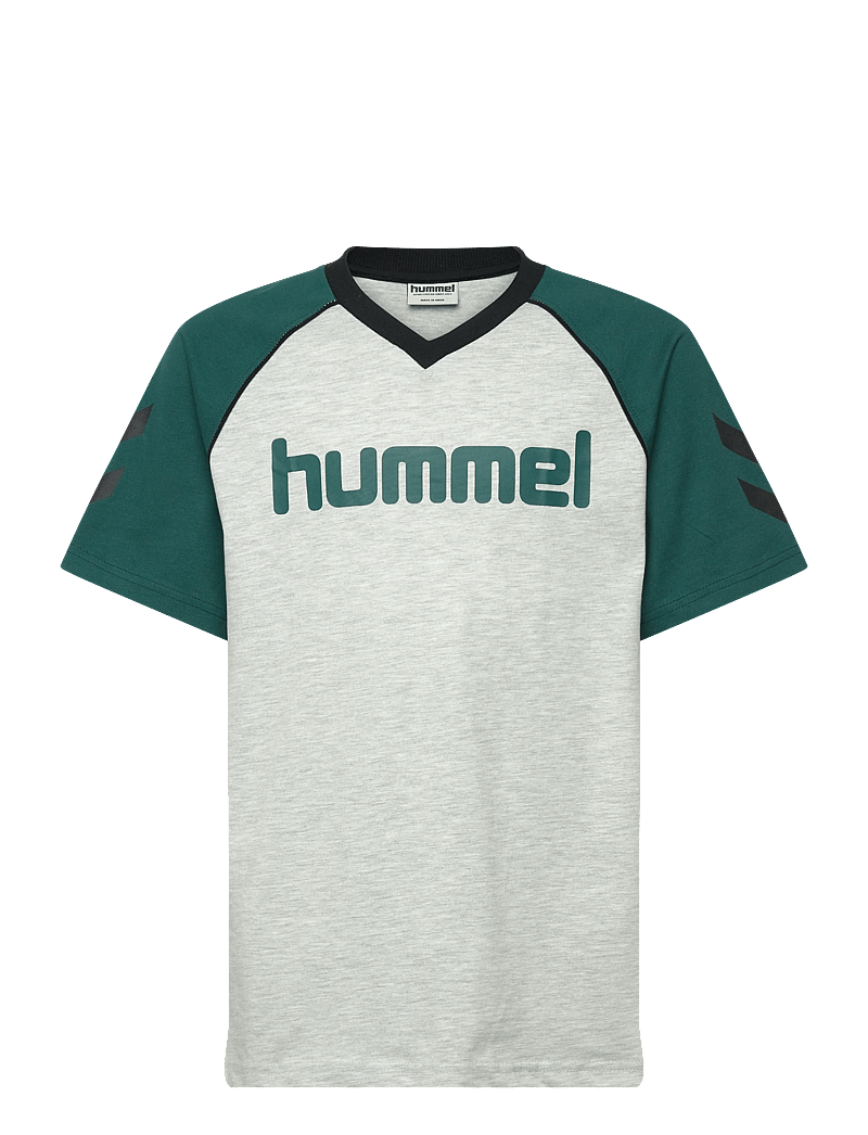 Hummel - hmlJR REG V-NECK T-SHIRT SS - sportstoppe - light grey melange - 0