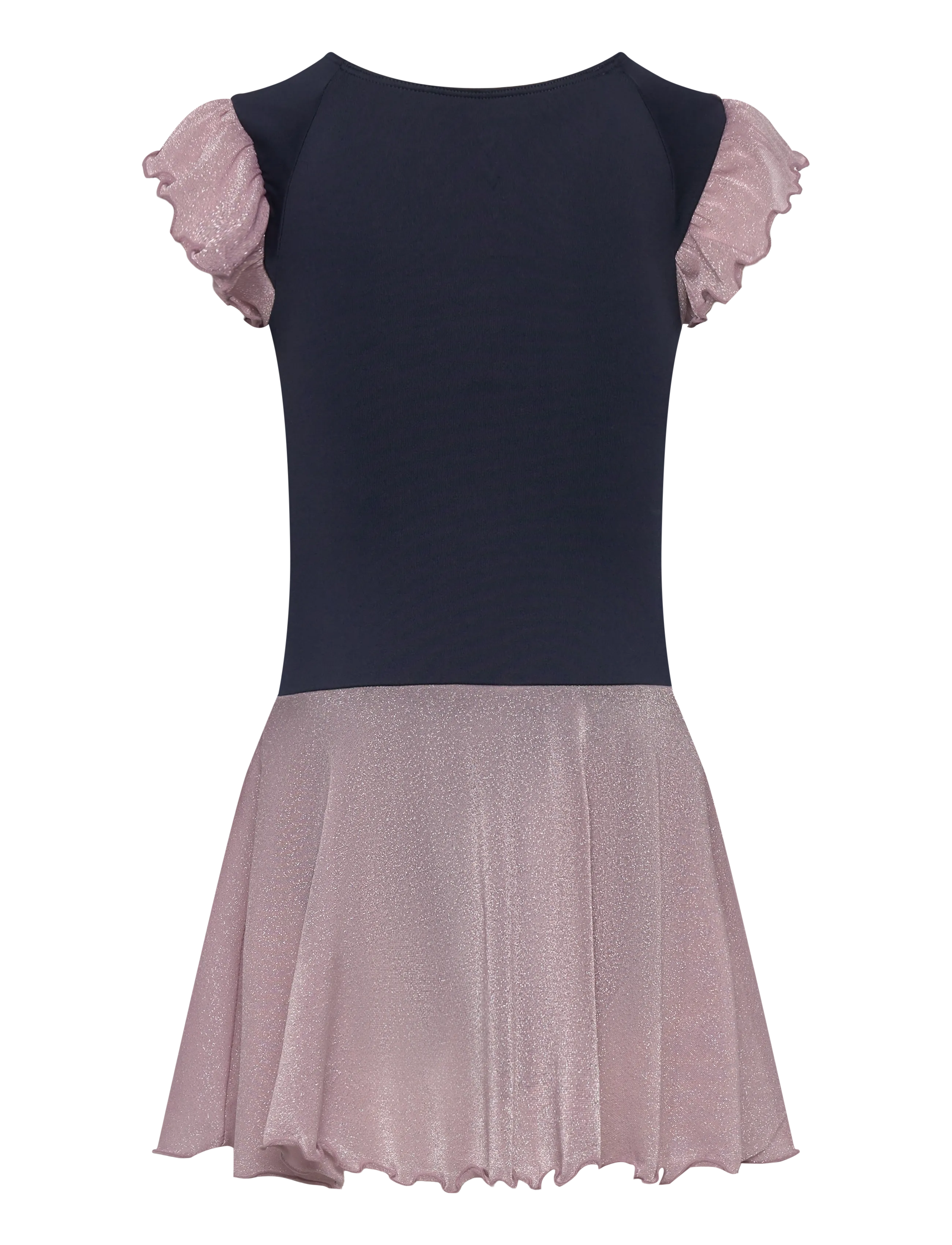Hummel - hmlJR MIX GLITTER DRESS - lühikeste varrukatega vabaaja kleidid - black iris - 1