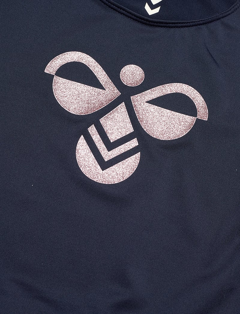 Hummel - hmlJR MIX GLITTER DRESS - kurzärmelige freizeitkleider - black iris - 2