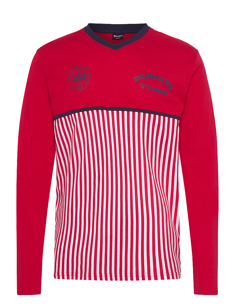 Hummel - DBU 26 FAN 86 BLOCK COTTON TEE LS - fußballoberteile - tango red/white - 0