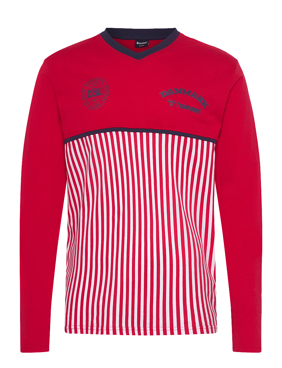 Hummel - DBU 26 FAN 86 BLOCK COTTON TEE LS - fußballoberteile - tango red/white - 0