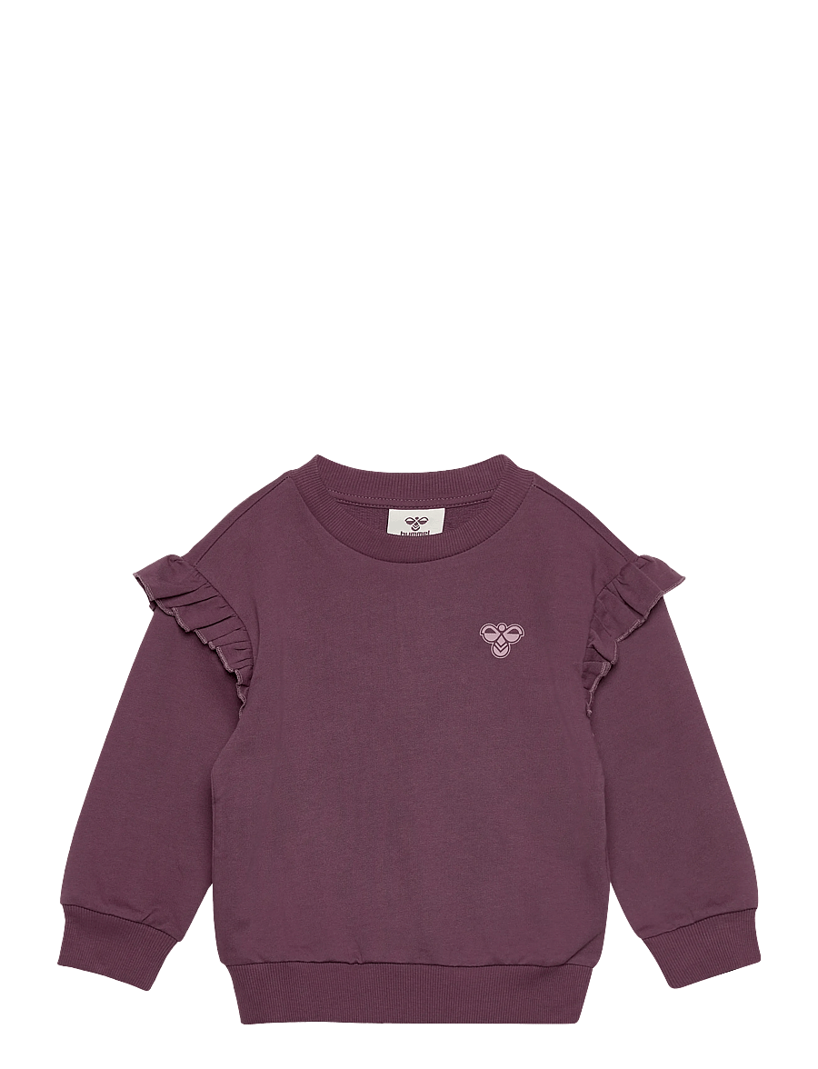 Hummel - hmlMINI LOOSE FRILL SWEATSHIRT - sweatshirts - black plum - 0