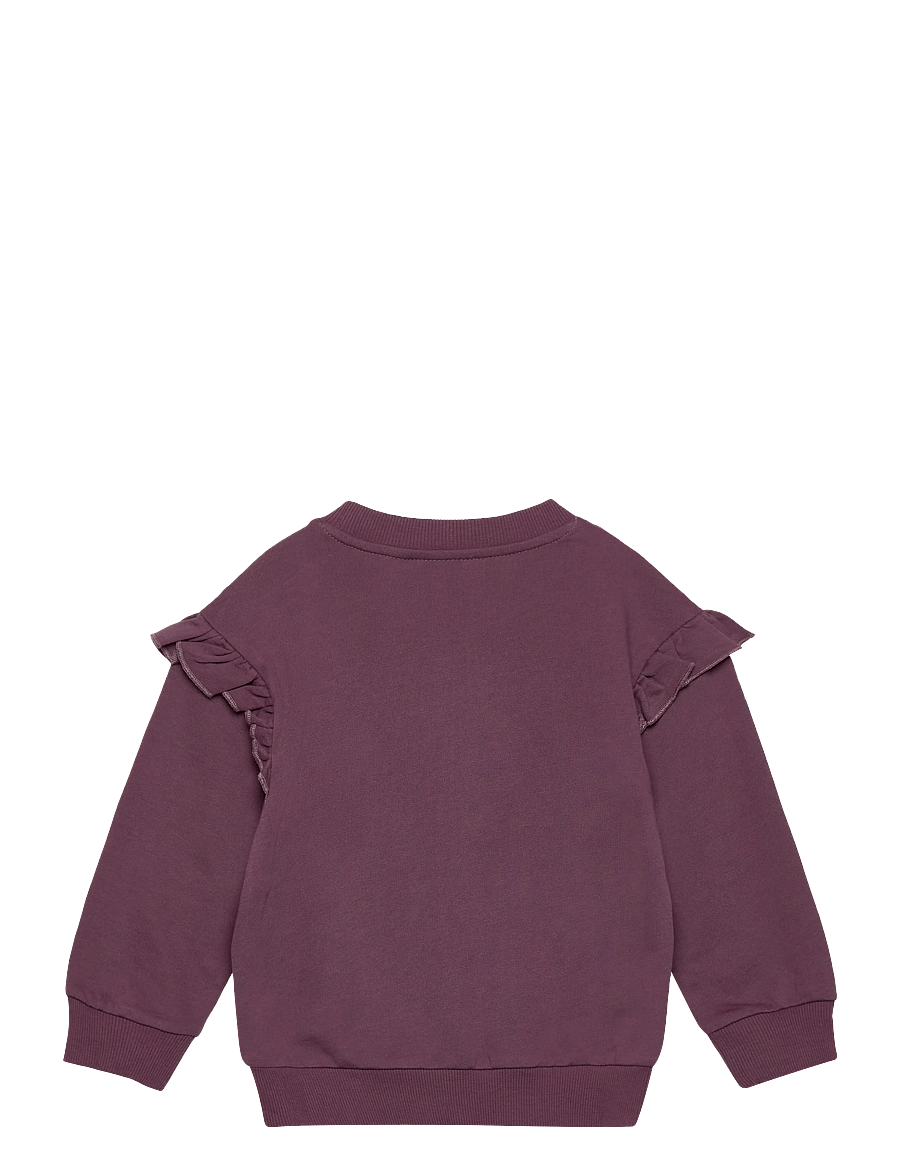 Hummel - hmlMINI LOOSE FRILL SWEATSHIRT - sweatshirts - black plum - 1