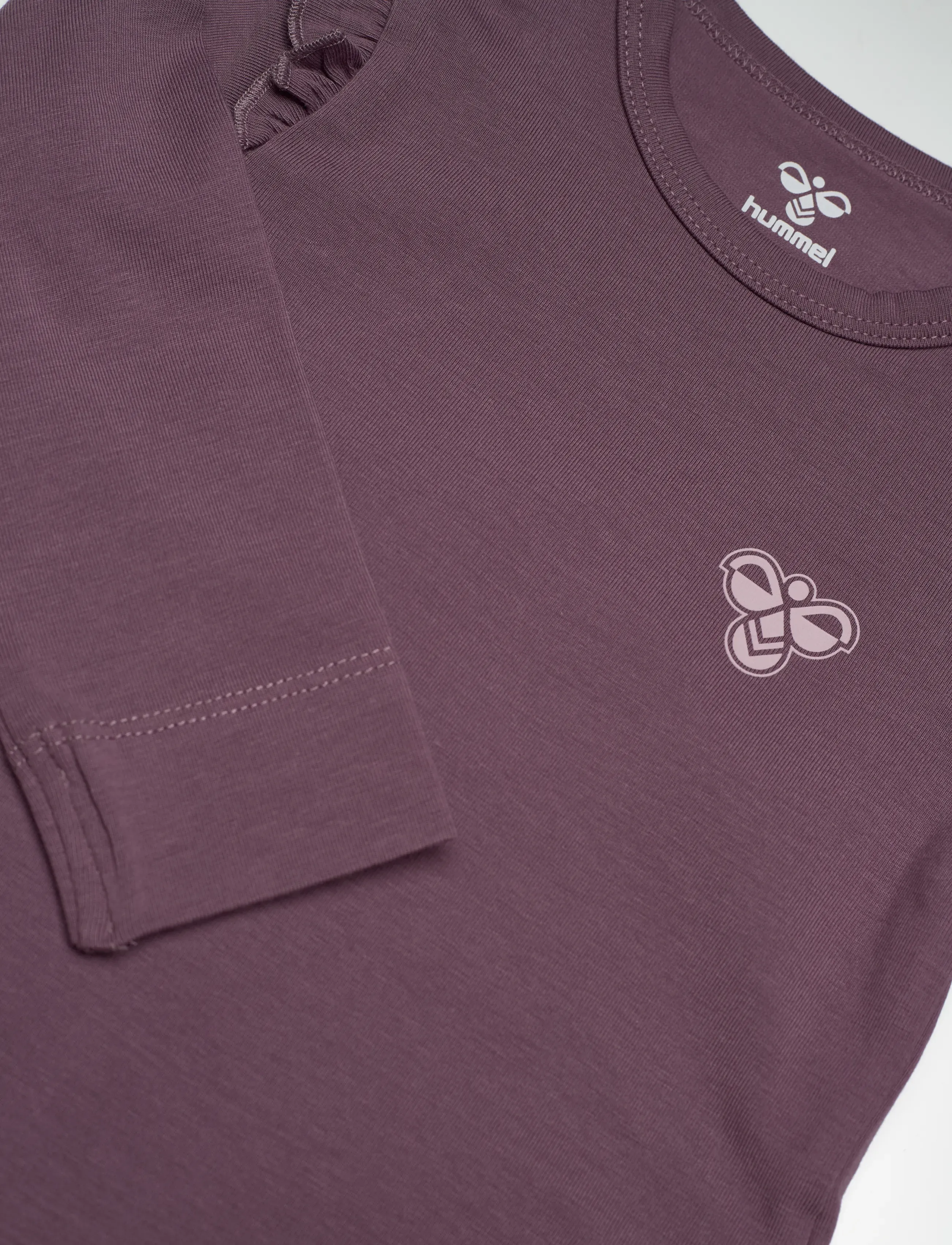 Hummel - hmlMINI FRILL BODY L/S - långärmade bodies - black plum - 2