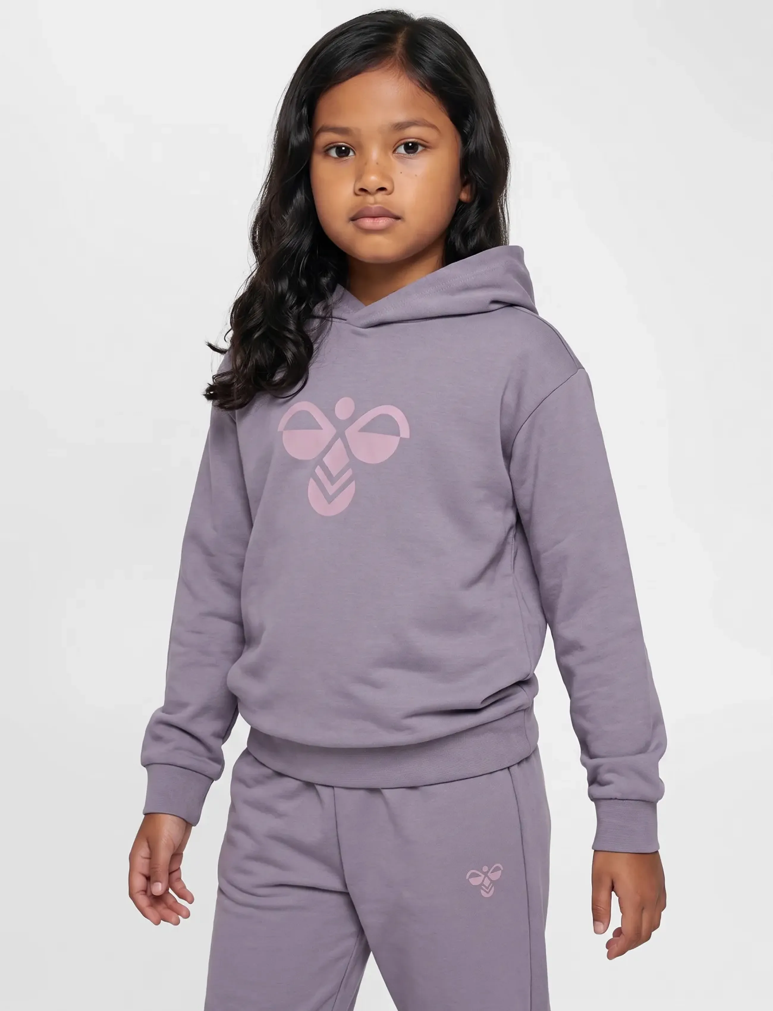 Hummel hmlJR REG TUKAS HOODIE - Oberteile - GRAY RIDGE / purple