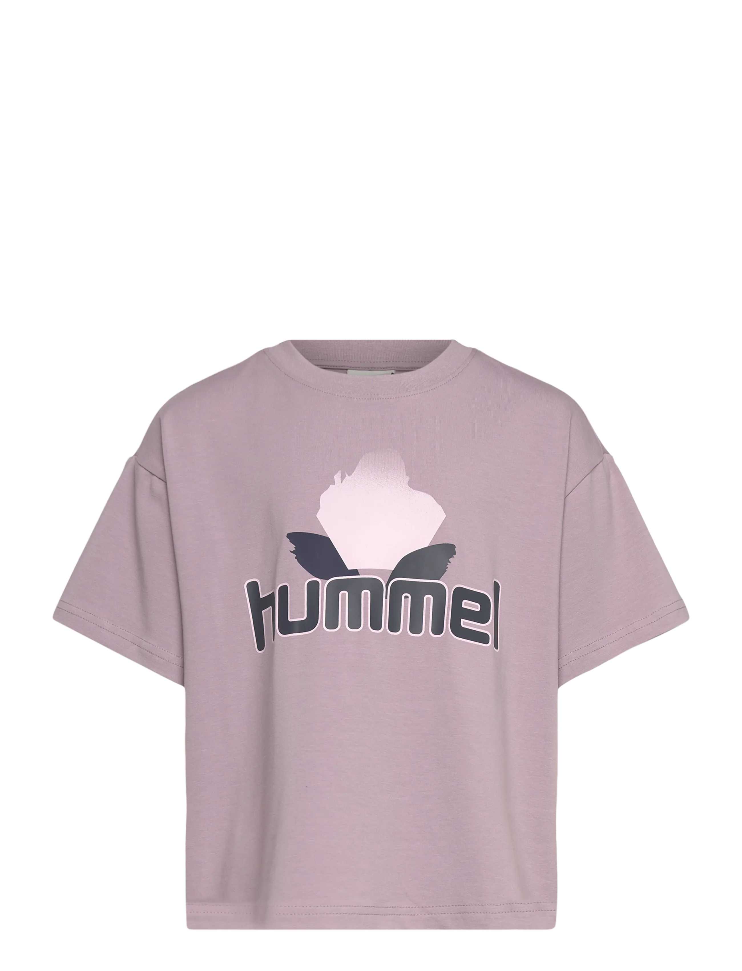Hummel hmlJR BOXY GRAPHIC T-SHIRT S/S - Kläder - SEA FOG / purple