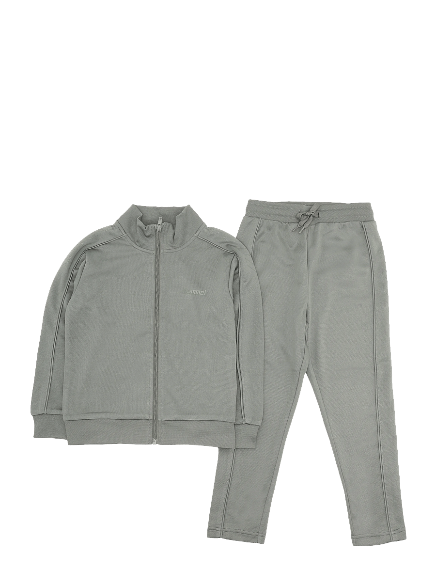 Hummel - hmlJR REG LOGO TRACK SUIT - tracksuits & 2-piece sets - castor gray - 0